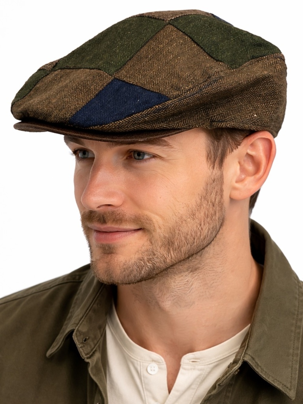 CIRCA 1921 By Dorfman Hat Co. Patchwork Wool Blend Ivy Hat Size L/XL